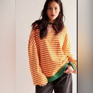 Free People Classic Stripe Crew NWOT